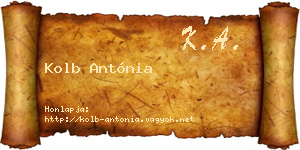 Kolb Antónia névjegykártya
